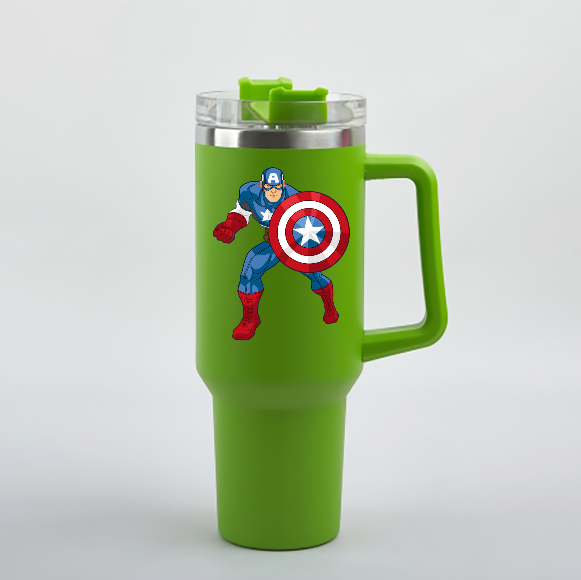 （画像用） アベンジャーズ The Avengers 1200mL車用タンブラー - クリスタルステッカー（プラスチックストロー付き）